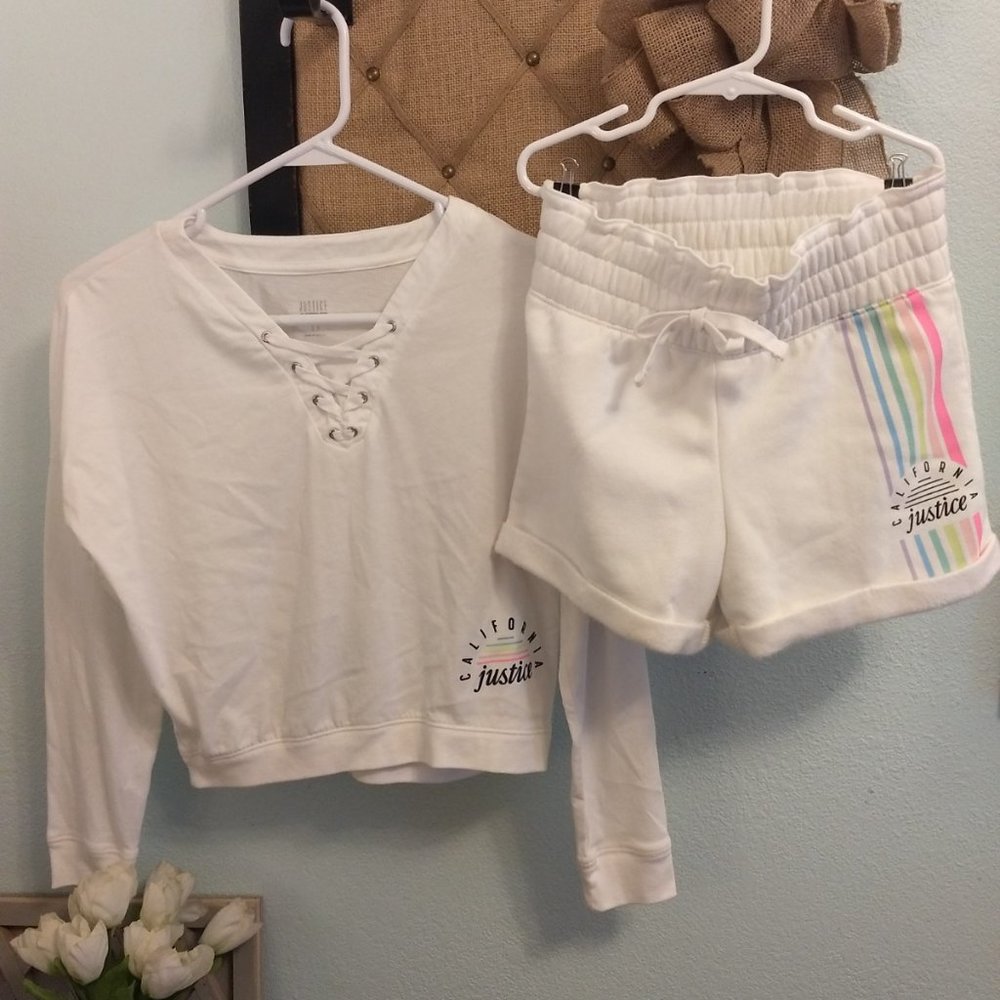 Like new white Justice Sport set